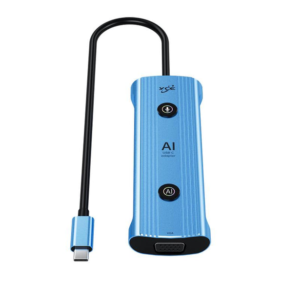 YCE V172 12 in 1 USB-C / Type-C HUB Adapter AI Docking Station(Blue)