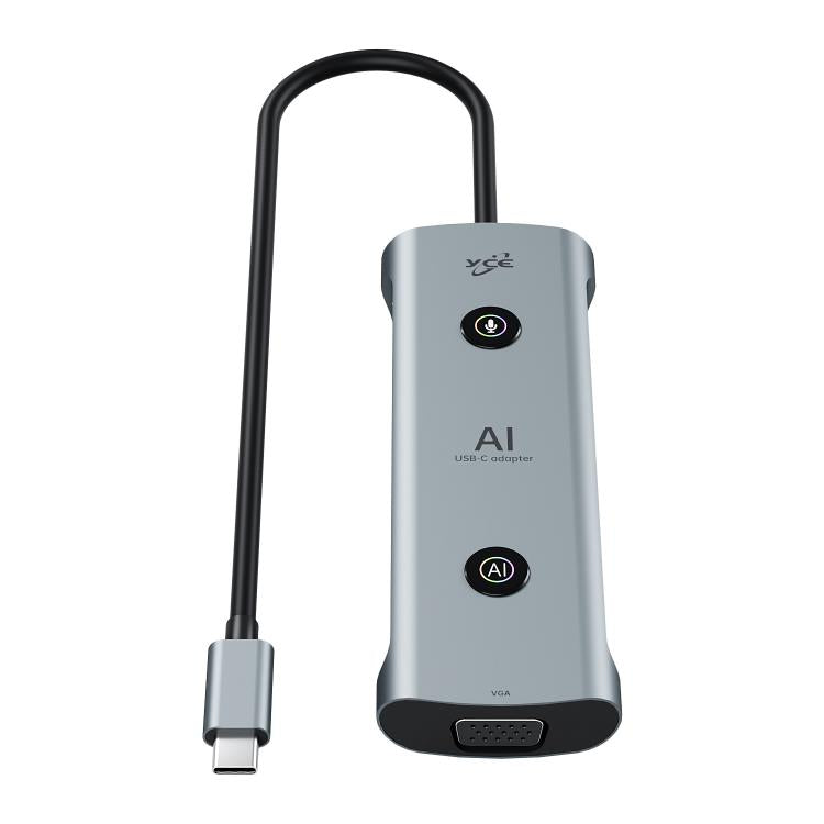 YCE V261C 13 in 1 USB-C / Type-C HUB Adapter AI Docking Station(Grey)