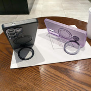 For Samsung Galaxy S25 Ultra 5G Rotation Holder MagSafe Phone Case(Purple)