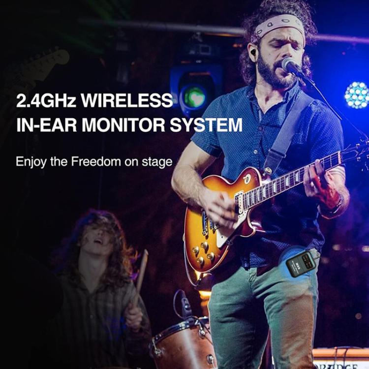 M6S Stereo Wireless In-Ear Monitor System 2.4G Transmitter & Receiver(Black)