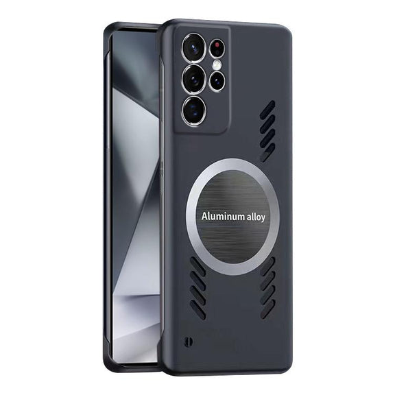 For Samsung Galaxy S24 Ultra 5G All-inclusive Lens Frameless Graphene Cooling Phone Case(Black)
