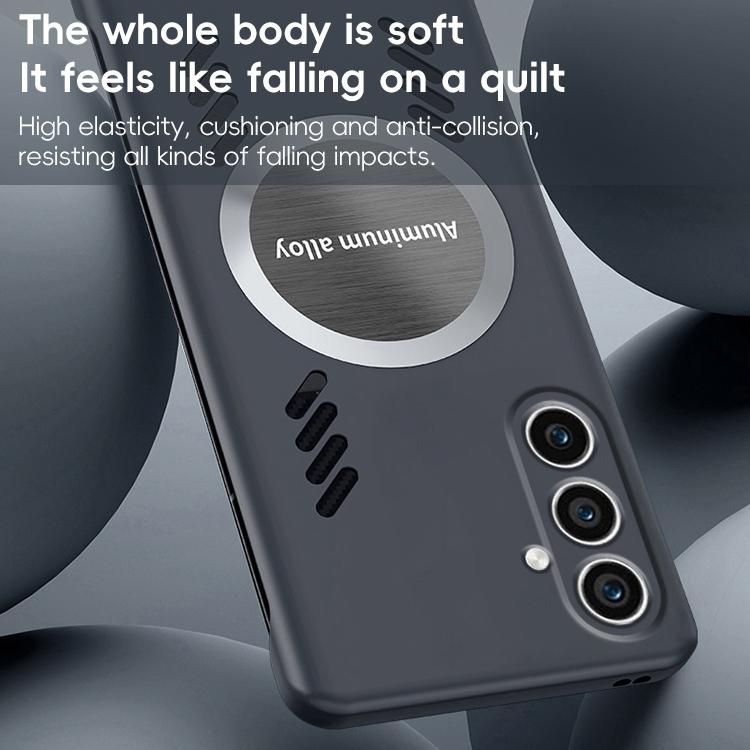 For Samsung Galaxy S24+ 5G All-inclusive Lens Frameless Graphene Cooling Phone Case(Orange)