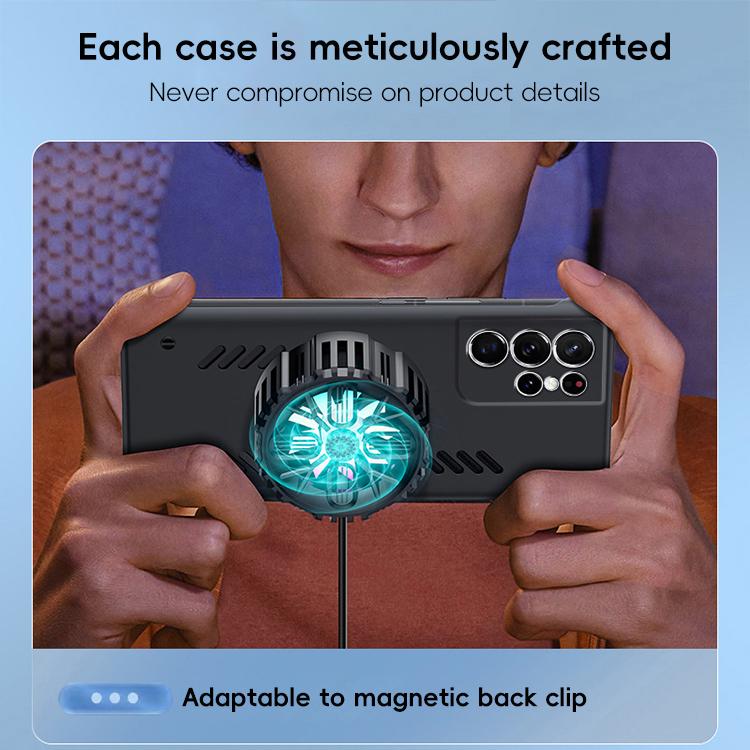 For Samsung Galaxy S23 Ultra 5G All-inclusive Lens Frameless Graphene Cooling Phone Case(Orange)