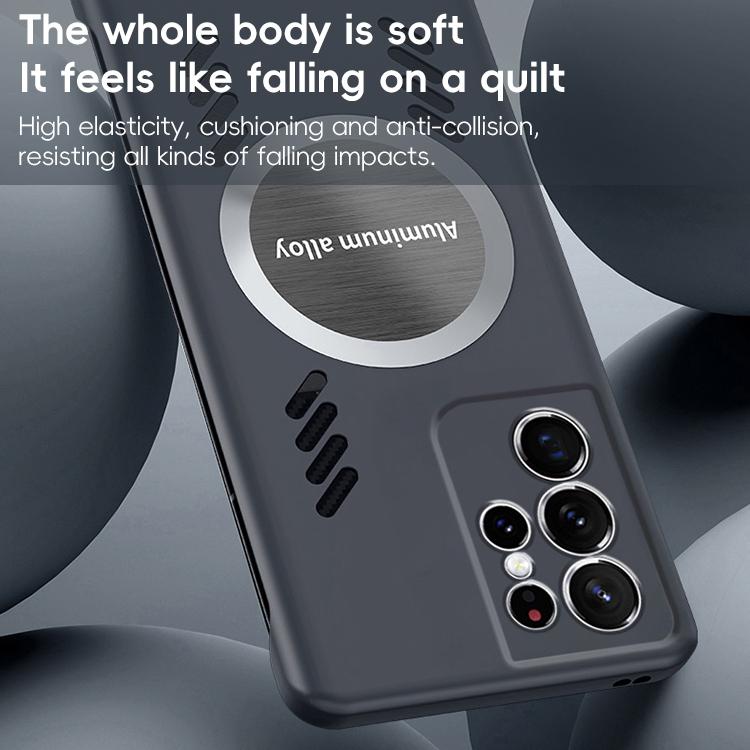 For Samsung Galaxy S23 Ultra 5G All-inclusive Lens Frameless Graphene Cooling Phone Case(Black)