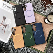 For Samsung Galaxy S25+ 5G CD Magsafe Magnetic Litchi Texture Phone Case(Purple)