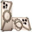 For iPhone 16 Pro Max Z-shaped Frameless Metal 360 Holder MagSafe Phone Case(Desert Gold) - iPhone 16 Pro Max Cases by PMc TechLife | Online Shopping South Africa | PMc TechLife | Buy Now Pay Later Mobicred