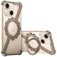 For iPhone 14 Z-shaped Frameless Metal 360 Holder MagSafe Phone Case(Desert Gold) - iPhone 14 Cases by PMc TechLife | Online Shopping South Africa | PMc TechLife | Buy Now Pay Later Mobicred