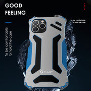 For iPhone 12 Pro Max R-JUST Shockproof Armor Metal Protective Case(Blue)