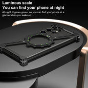 For Samsung Galaxy S22 Ultra 5G Z-shaped Frameless Metal 360 Holder MagSafe Phone Case(Space Grey)