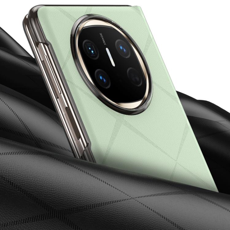 For Huawei Mate X5 Plain Leather Embossed MagSafe Magnetic Phone Leather Case(Green)