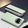 For Huawei Mate X3 Plain Leather Embossed MagSafe Magnetic Phone Leather Case(Green) - Huawei Cases by PMC TechLife | Online Shopping South Africa | PMC TechLife | Buy Now Pay Later Mobicred