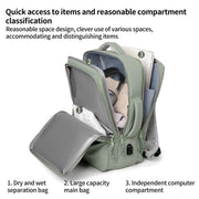P960 Large Capacity Water Resistant Fashionable Backpack(Dark Grey)
