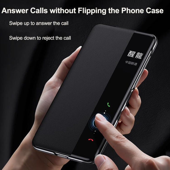 For Huawei Pura 70 Pro Smart View Window Imitation Ultimate Design Phone Case(Black)