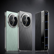 For Huawei Mate 60 Smart View Window Plain Leather Paint PC Phone Case(Grey)
