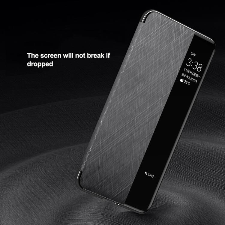 For Huawei Mate 70 Pro / 70 Pro+ Smart View Window Plain Leather Paint PC Phone Case(Black)