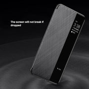 For Huawei Mate 70 Pro / 70 Pro+ Smart View Window Plain Leather Paint PC Phone Case(Black)