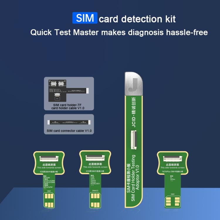 JCID V1S Pro / V1SE SIM Card Holder Testing Set for iPhone 5-16 / Android SIM + TF Card