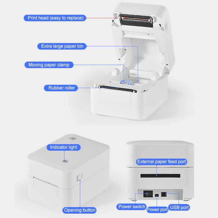 HPRT D35 Bluetooth Version Express Electronic Waybill Printer, Plug:AU Plug(White)