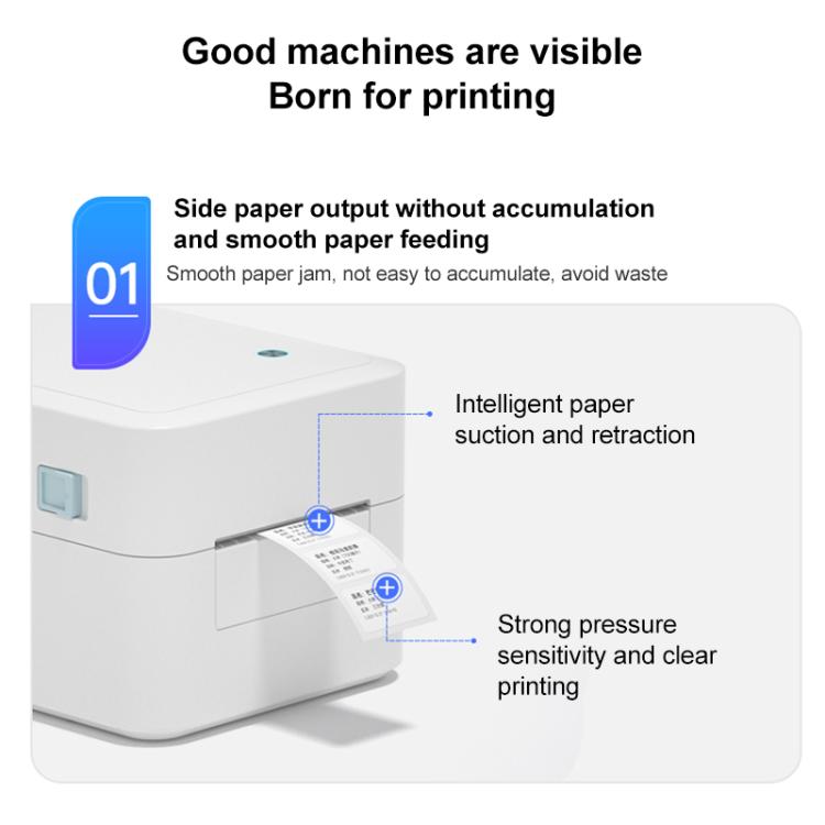 HPRT D35 Bluetooth Version Express Electronic Waybill Printer, Plug:US Plug(White)