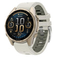 For Garmin Fenix 8 AMOLED 43mm Silver Steel Buckle Quick Release Silicone Watch Band(Sand Gray) - free shipping - PMC TechLife - Order now!