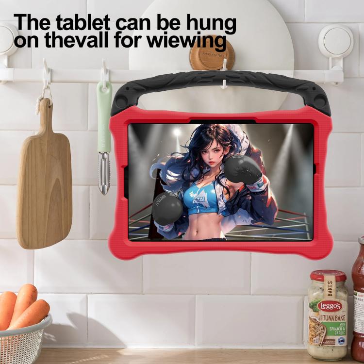 For Huawei MatePad SE 11 2024 Boxing Series Kickstand EVA Shockproof Tablet Case with Shoulder Strap(Red Black)