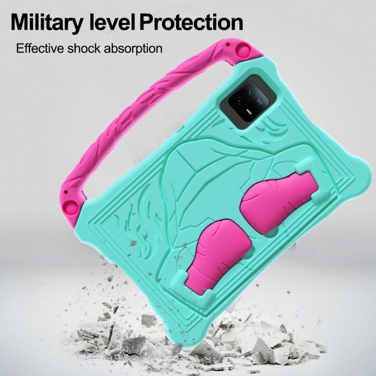 For Honor Pad X8a 11 inch Boxing Series Kickstand EVA Shockproof Tablet Case with Shoulder Strap(Mint Rose Red)