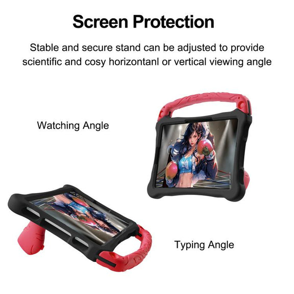 For Honor Pad X8a 11 inch Boxing Series Kickstand EVA Shockproof Tablet Case with Shoulder Strap(Black Red)