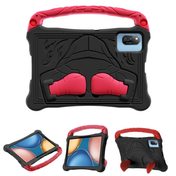 For Honor Tablet V7 11 inch Boxing Series Kickstand EVA Shockproof Tablet Case with Shoulder Strap(Black Red)