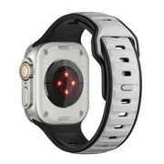 For Apple Watch 42mm / 41mm / 40mm / 38mm Norman Buckle Two-color Silicone Watch Band(Light Grey Black)