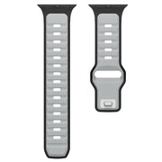 For Apple Watch 42mm / 41mm / 40mm / 38mm Norman Buckle Two-color Silicone Watch Band(Light Grey Black)
