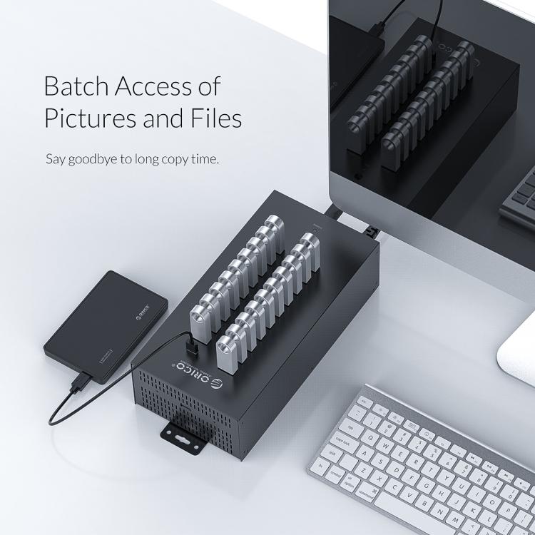 ORICO IH20P Industrial Grade 20 Ports USB 2.0 Hub, Plug:UK Plug(Black)