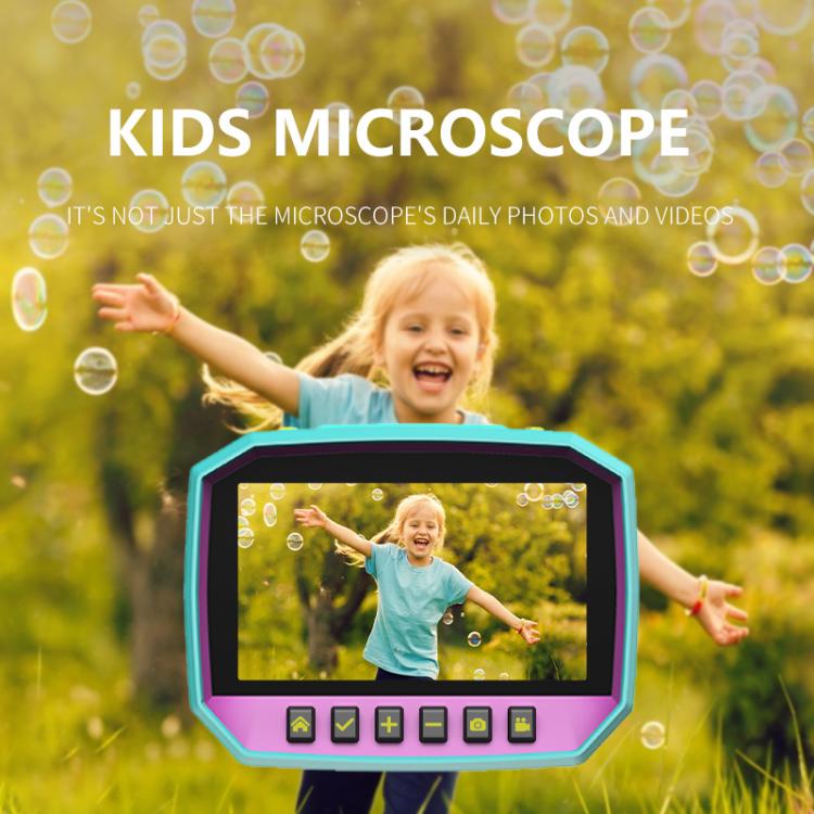 X1 3 inch HD Screen 800X Magnification Kids Microscope(Green)