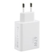 67W USB Fast Charger with 1m USB to Type-C Cable, Plug Type:EU Plug(White)