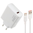 120W USB Fast Charger with 1m USB to Type-C Cable, Plug Type:EU Plug(White) - USB Charger by PMC TechLife | Online Shopping South Africa | PMC TechLife | Buy Now Pay Later Mobicred