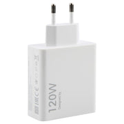 120W USB Fast Charger with 1m USB to Type-C Cable, Plug Type:EU Plug(White)