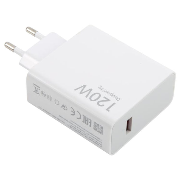 120W USB Fast Charger with 1m USB to Type-C Cable, Plug Type:EU Plug(White)
