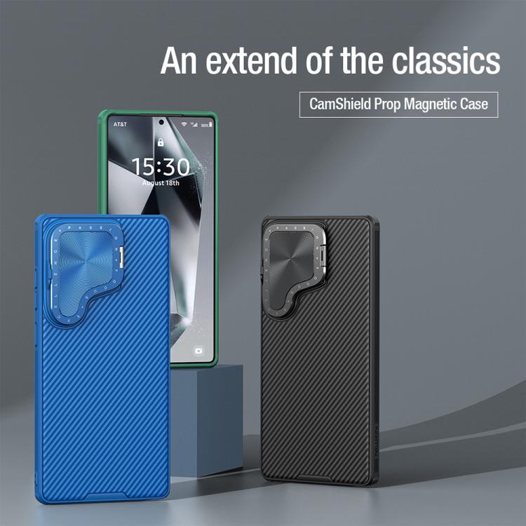 For Samsung Galaxy S25 Ultra 5G NILLKIN CamShield Prop MagSafe Magnetic PC Phone Case(Blue)