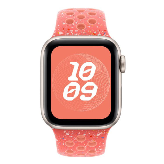 For Apple Watch 42mm / 41mm / 40mm / 38mm Coloful Silicone Watch Band(Orange Pink)