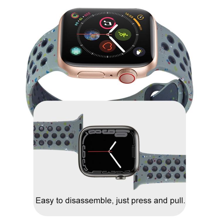 For Apple Watch 46mm / 49mm / 45mm / 44mm Coloful Silicone Watch Band(Orange Pink)