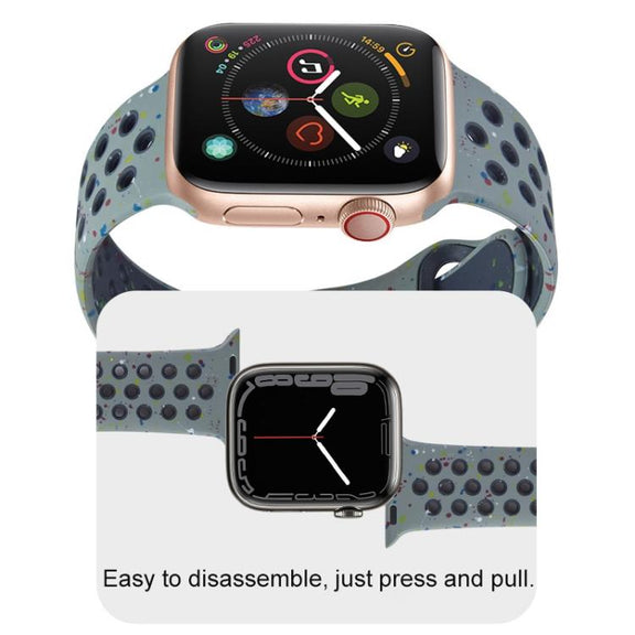 For Apple Watch 42mm / 41mm / 40mm / 38mm Coloful Silicone Watch Band(Midnight Black Brown)