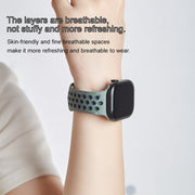 For Apple Watch 46mm / 49mm / 45mm / 44mm Coloful Silicone Watch Band(Midnight Green Black)