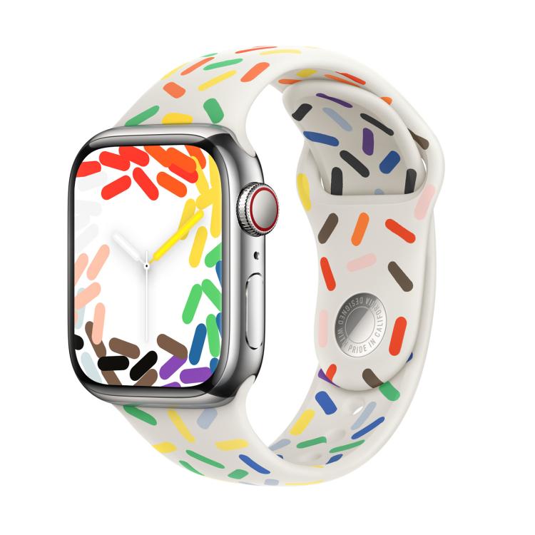 For Apple Watch 46mm / 49mm / 45mm / 44mm Sport Silicone Watch Band(Rainbow)