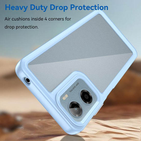 For Motorola Moto E15 Colorful Series Acrylic Hybrid TPU Phone Case(Blue)