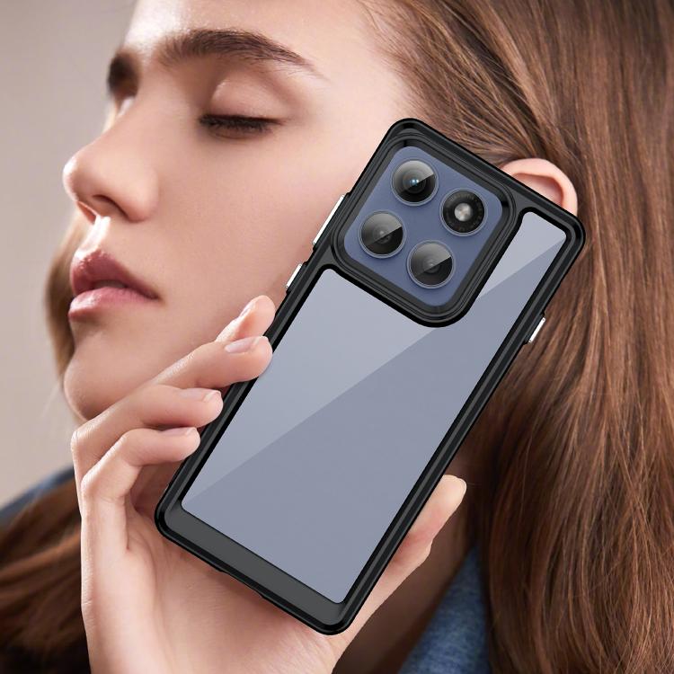 For Motorola Edge 5G 2025 Colorful Series Acrylic Hybrid TPU Phone Case(Black)