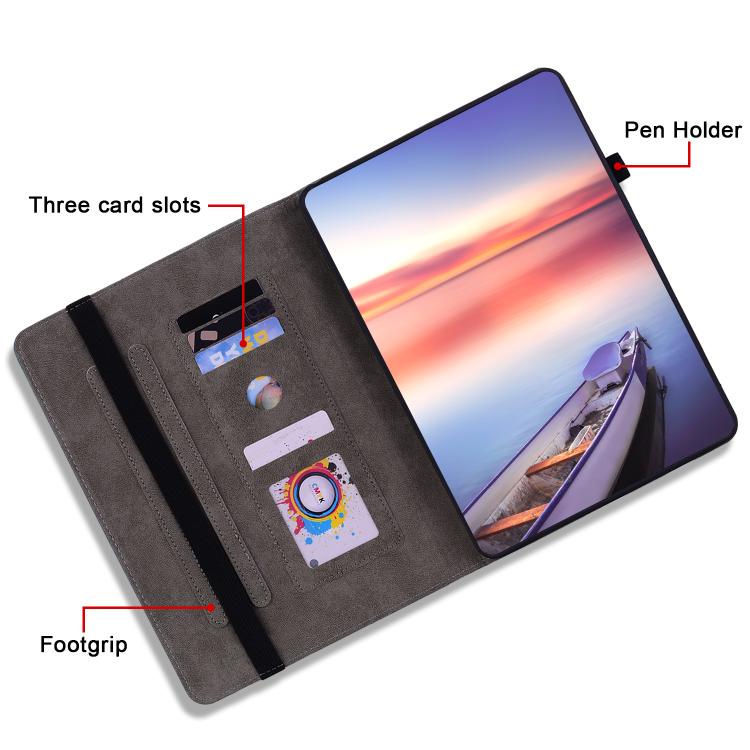 For Tecno Megapad 11 Butterfly Rose Embossed Leather Tablet Case(Purple)