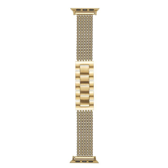 For Apple Watch 46mm / 49mm / 45mm / 44mm 6-Chain Stainless Steel Watch Band(Gold)