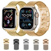 For Apple Watch 46mm / 49mm / 45mm / 44mm 6-Chain Stainless Steel Watch Band(Gold)