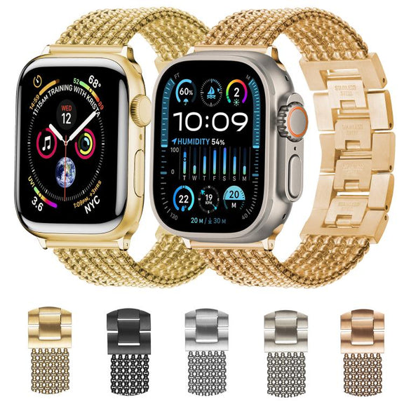 For Apple Watch 46mm / 49mm / 45mm / 44mm 6-Chain Stainless Steel Watch Band(Starlight)
