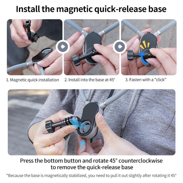 Magnetic Neck Mount Anti-shake Bracket, Type:12 in 1 Remote