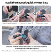 Magnetic Neck Mount Anti-shake Bracket, Type:4 in 1 Phone Clamp